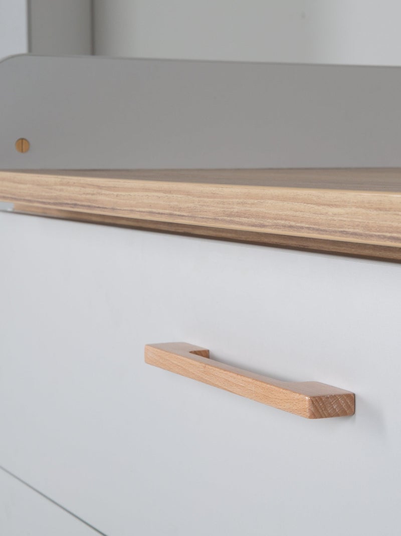 Comò fasciatoio evolutivo 3 cassetti in effetto rovere – ROBA "Caro" Grigio marrone - Kiabi