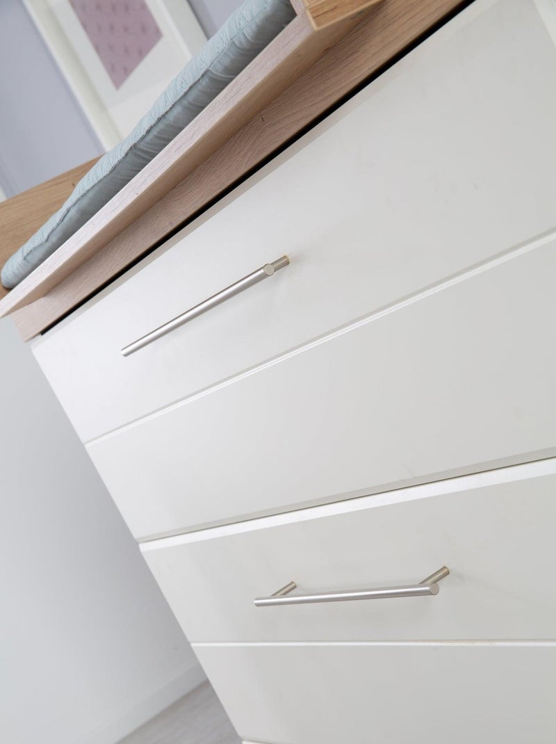 Comò fasciatoio evolutivo 3 cassetti in effetto rovere – ROBA "Nele" Bianco - Kiabi