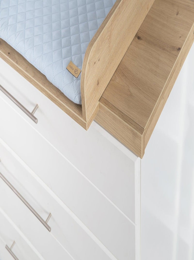 Comò fasciatoio evolutivo 3 cassetti in effetto rovere – ROBA "Nele" Bianco - Kiabi