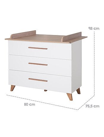 Comò fasciatoio evolutivo 3 cassetti in legno – ROBA "Ole