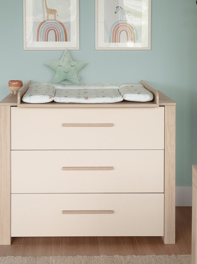 Comò fasciatoio evolutivo 3 cassetti "Roba Momo" Beige conchiglia - Kiabi