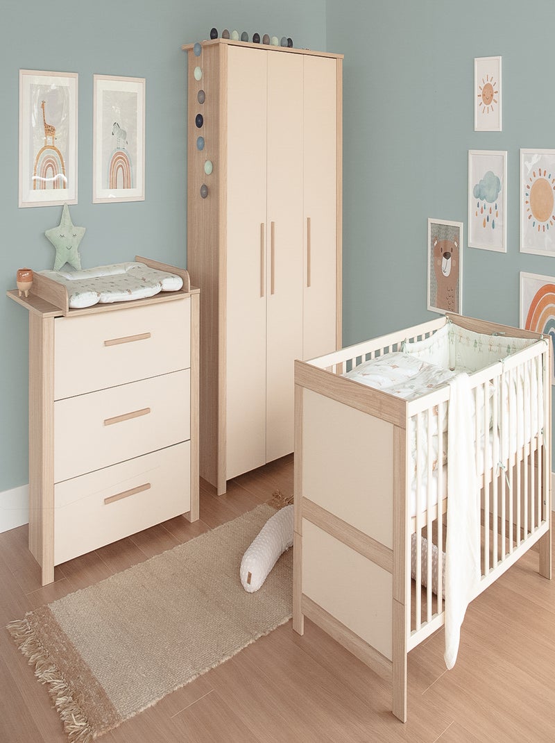 Comò fasciatoio evolutivo 3 cassetti "Roba Momo" Beige conchiglia - Kiabi