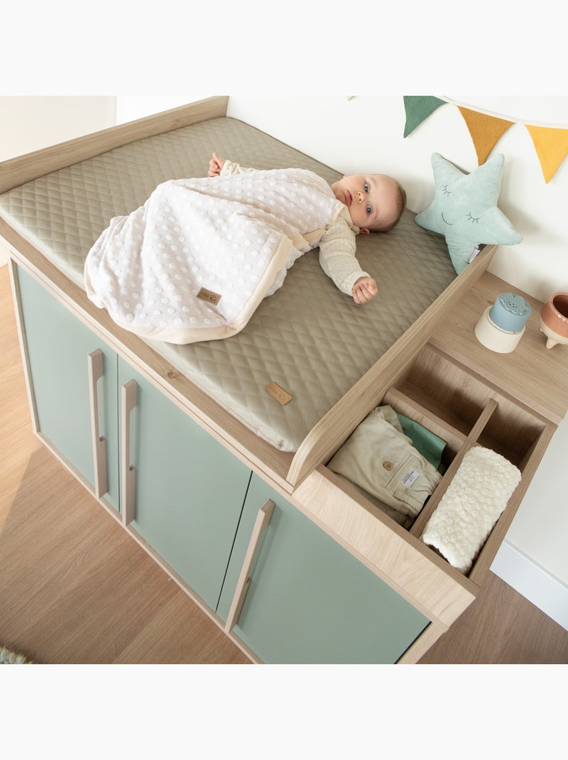 Comò fasciatoio minimalista con vani portaoggetti Selva – Roba Verde/Rosa - Kiabi