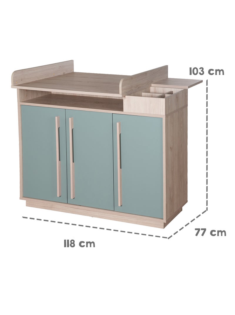 Comò fasciatoio minimalista con vani portaoggetti Selva – Roba Verde/Rosa - Kiabi