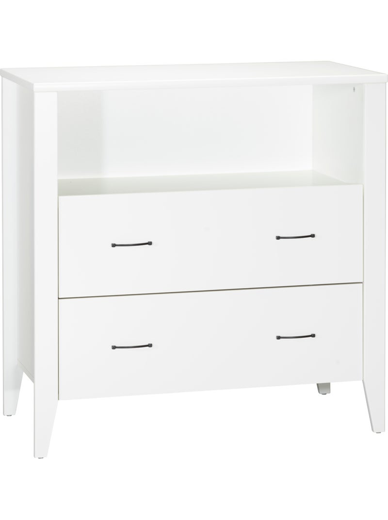 Comodino fasciatoio con 2 cassetti e una nicchia con maniglie in - SAUTHON Bianco - Kiabi