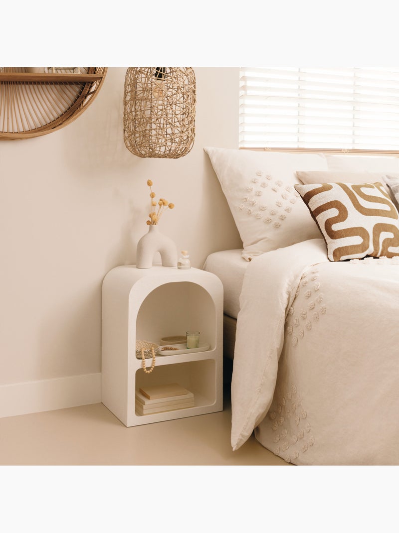 Comodino in legno con 2 nicchie Bianco - Kiabi