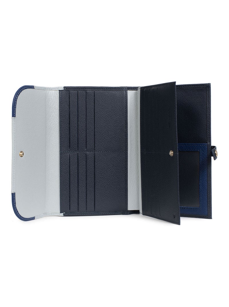 Compagno di viaggio - 2 ante - stop rfid - pelle bahia hexagona Blu Multicolore - Kiabi