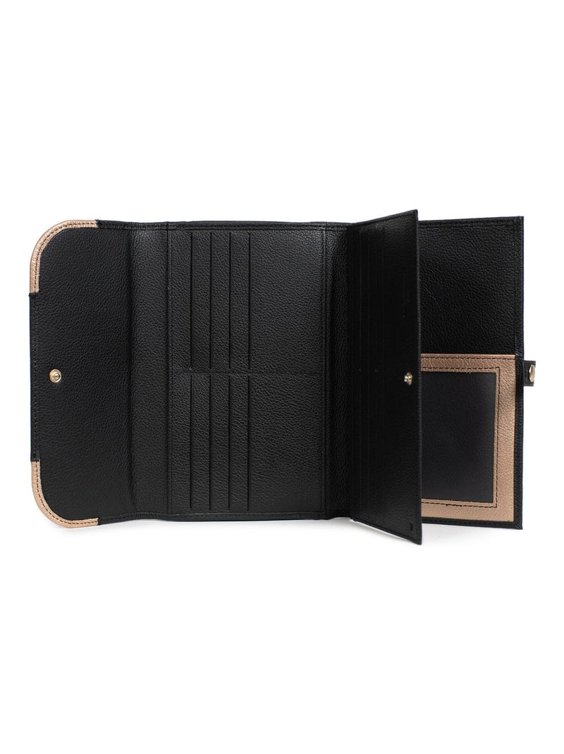 Compagno di viaggio - 2 ante - stop rfid - pelle bahia hexagona Nero Multicolore - Kiabi