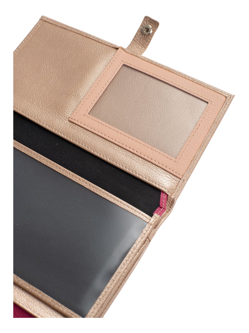 Compagno di viaggio - 2 ante - stop rfid - pelle bahia hexagona Rosa fucsia - Kiabi