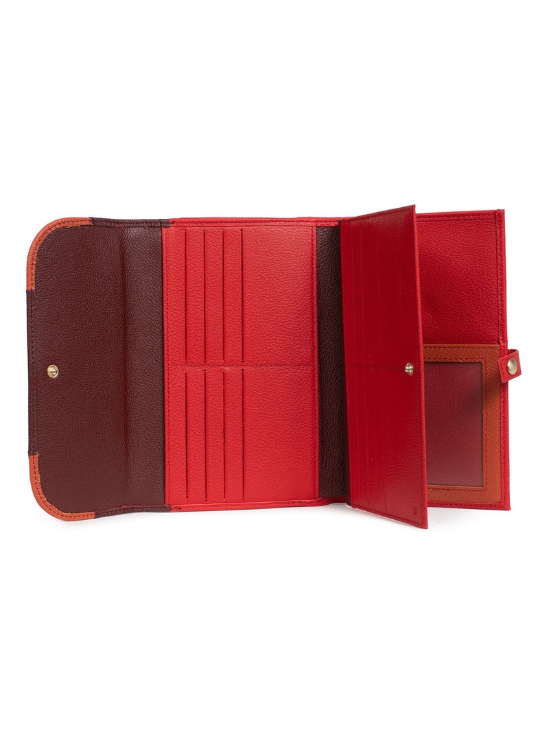 Compagno di viaggio - 2 ante - stop rfid - pelle bahia hexagona Rosso - Kiabi