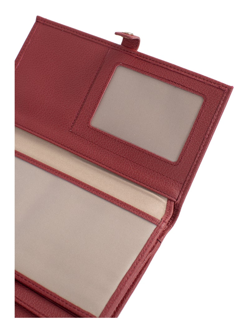 Compagno di viaggio - 2 ante - stop rfid - pelle luna hexagona Rosso carminio - Kiabi