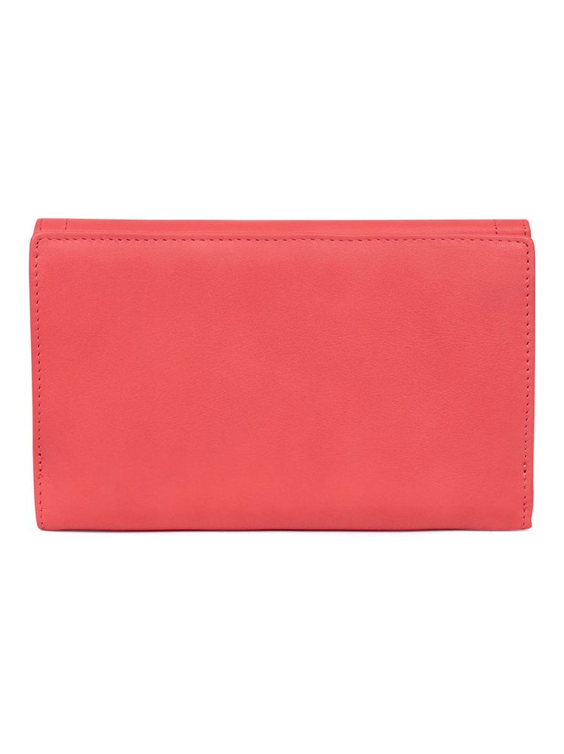 Compagno di viaggio - 2 ante - stop rfid - pelle sauvage hexagona Arancione corallo - Kiabi