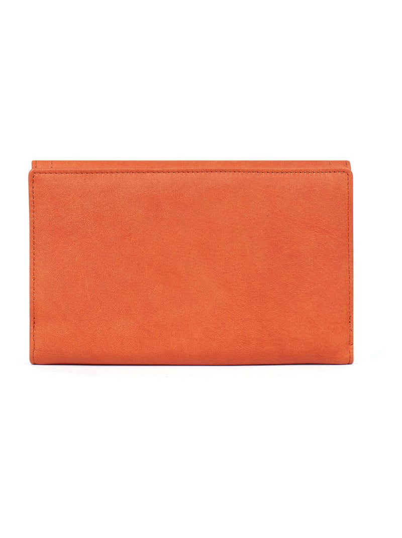 Compagno di viaggio - 2 ante - stop rfid - pelle sauvage hexagona Arancione - Kiabi