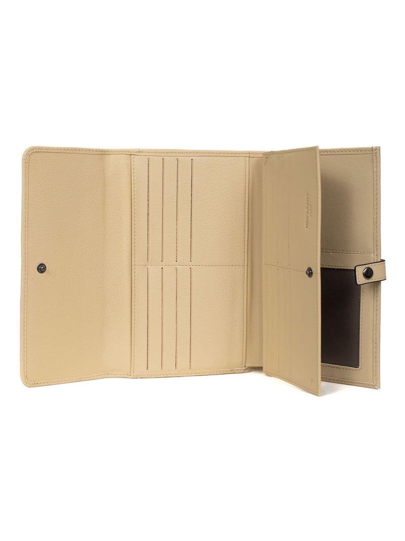 Compagno di viaggio - 2 ante - stop rfid - pelle sauvage hexagona Beige sabbia - Kiabi