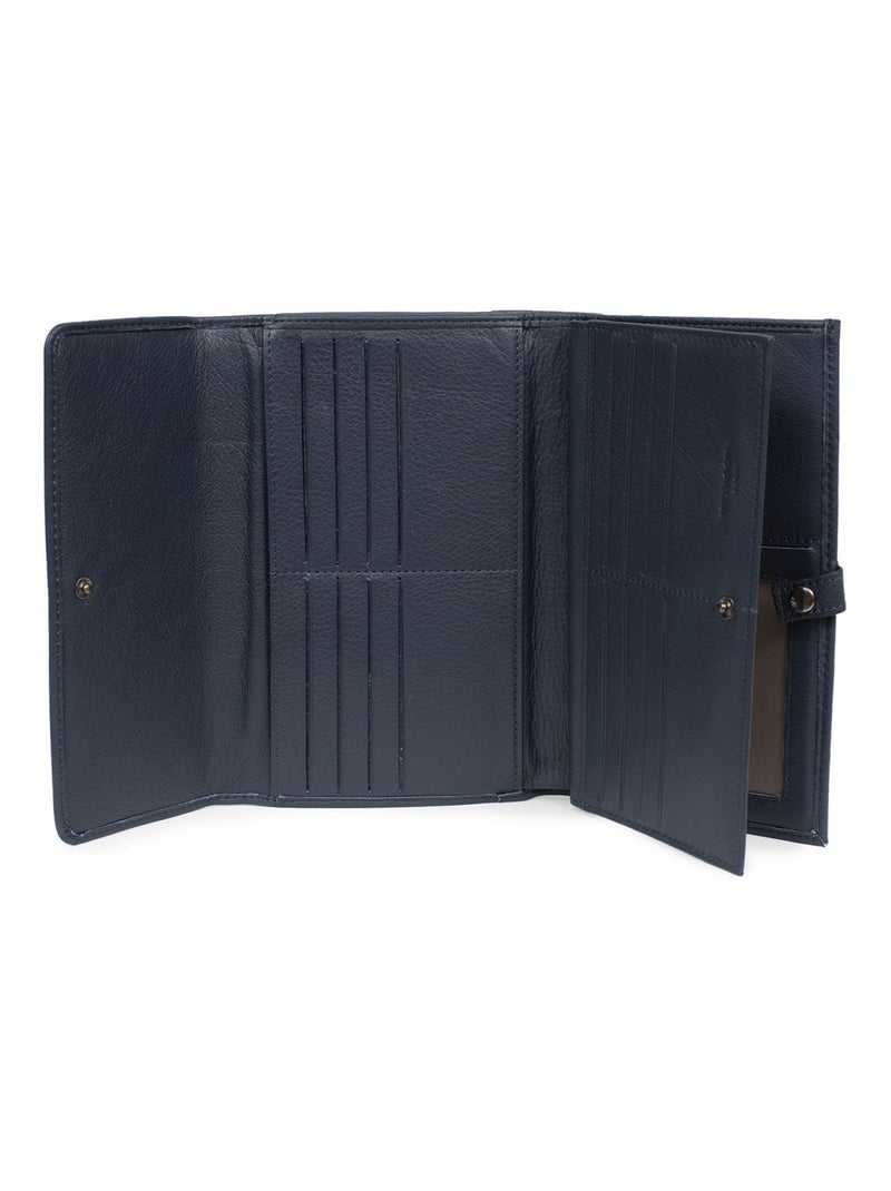 Compagno di viaggio - 2 ante - stop rfid - pelle sauvage hexagona Blu notte - Kiabi