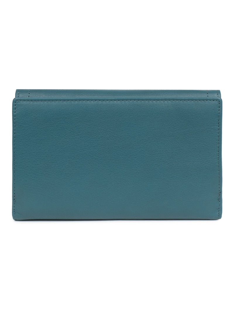 Compagno di viaggio - 2 ante - stop rfid - pelle sauvage hexagona Blu petrolio - Kiabi