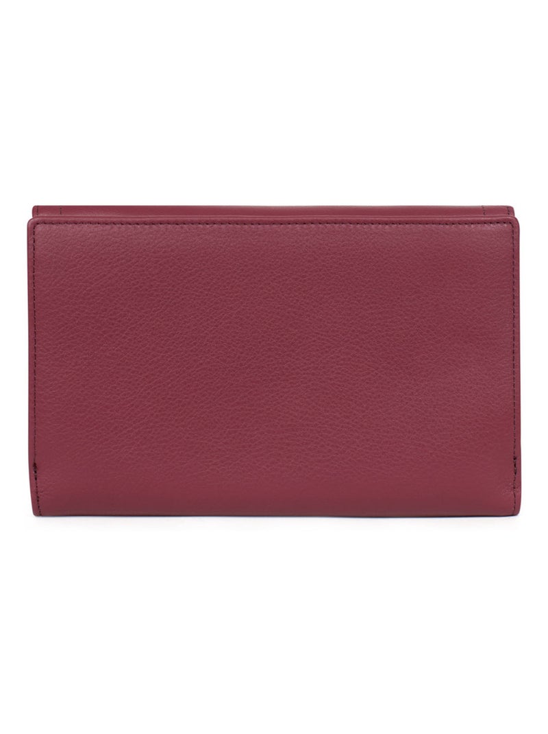 Compagno di viaggio - 2 ante - stop rfid - pelle sauvage hexagona Bordeaux - Kiabi
