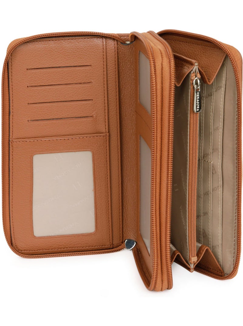 Compagno di viaggio - pelle confort hexagona Marrone chiaro - Kiabi