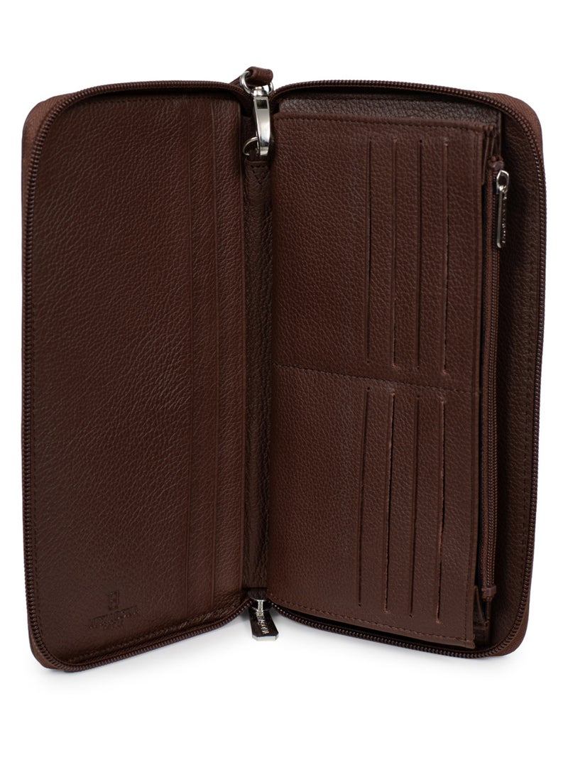 Compagno di viaggio - pelle confort hexagona Marrone cioccolato - Kiabi