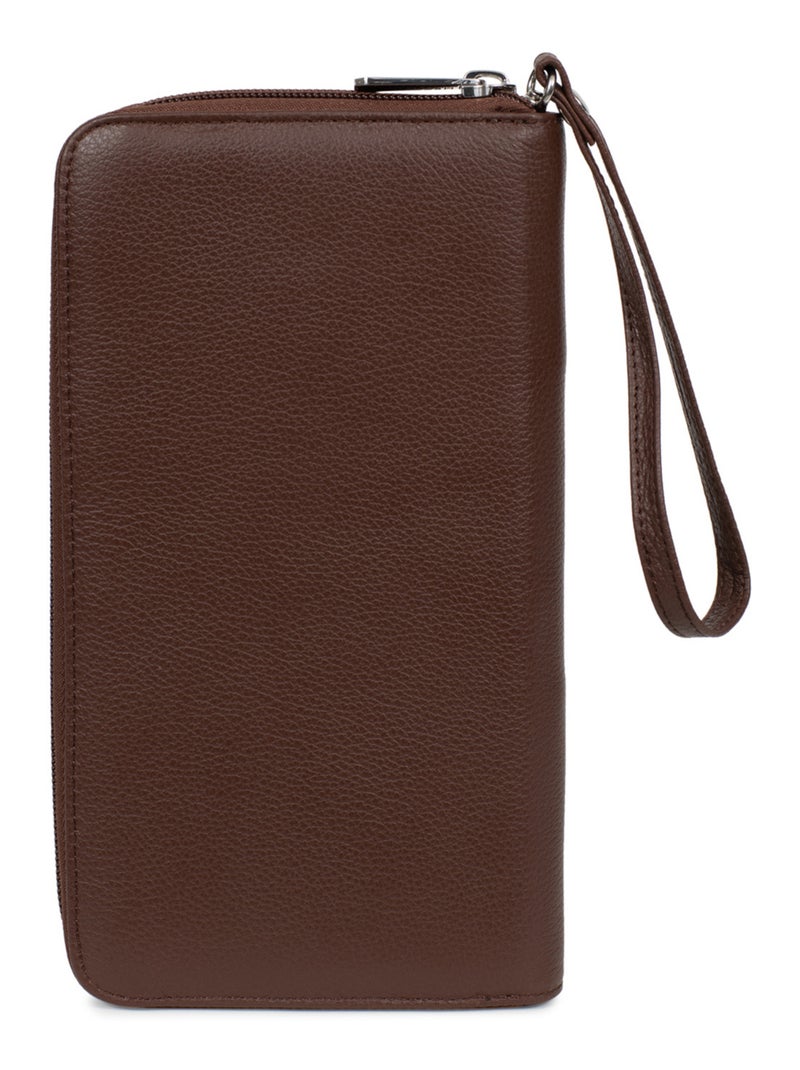 Compagno di viaggio - pelle confort hexagona Marrone cioccolato - Kiabi
