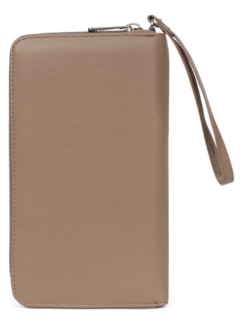 Compagno di viaggio - pelle confort hexagona Marrone glacé - Kiabi