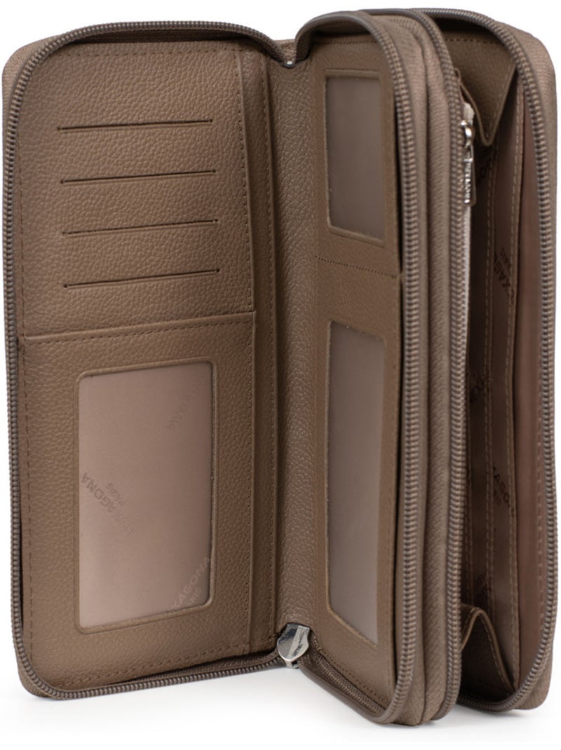 Compagno di viaggio - pelle confort hexagona Marrone glacé - Kiabi