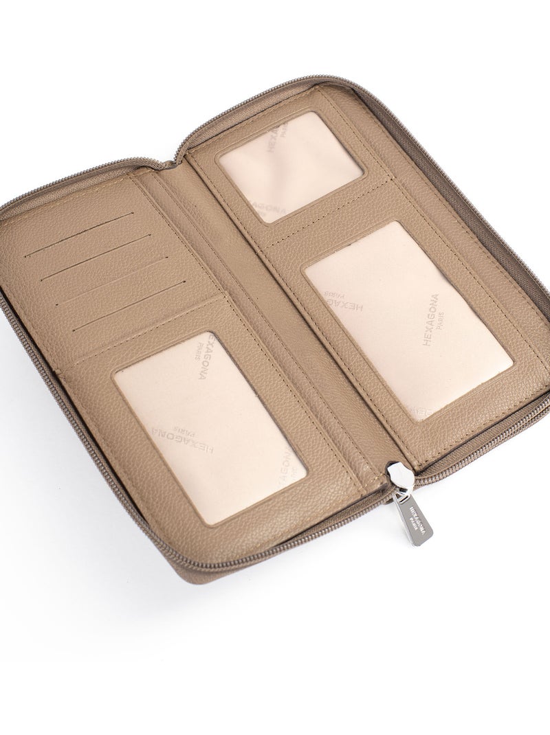 Compagno di viaggio - pelle confort hexagona Marrone glacé - Kiabi