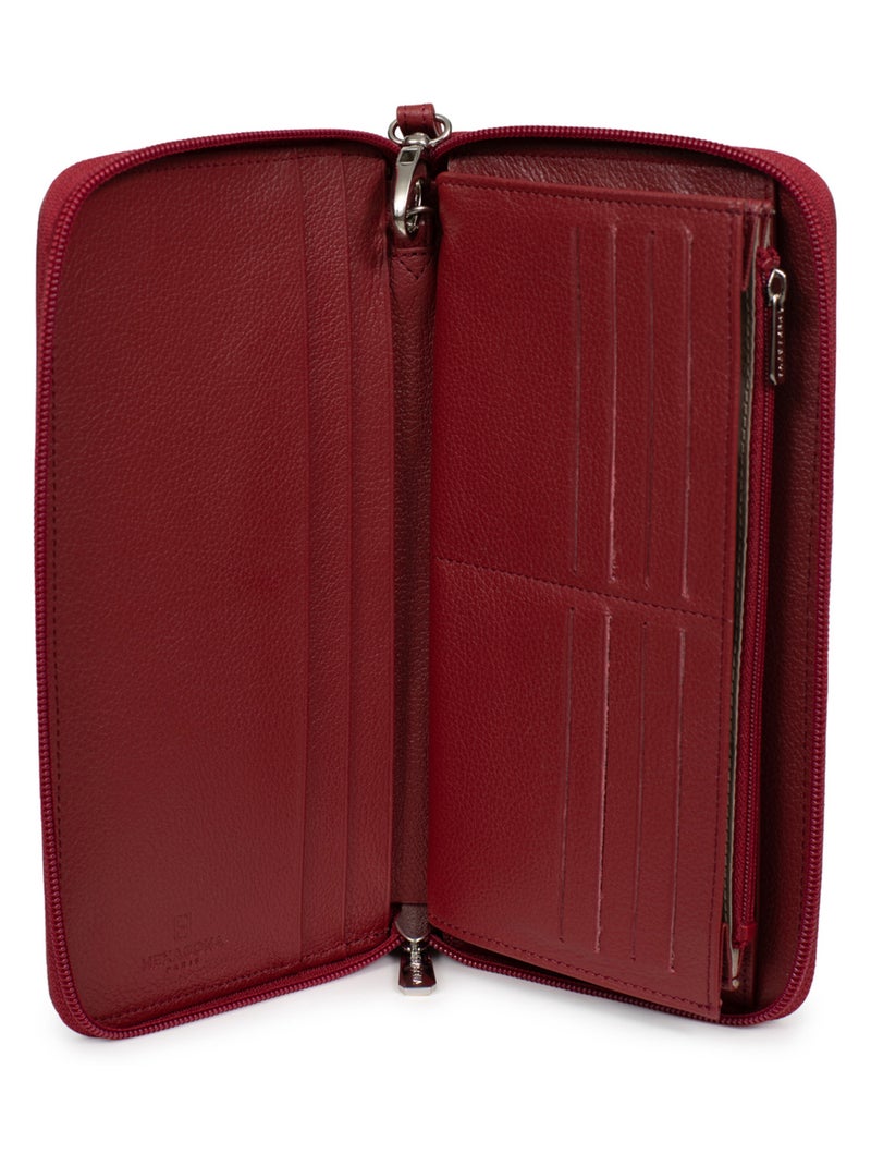 Compagno di viaggio - pelle confort hexagona Rosso scuro - Kiabi