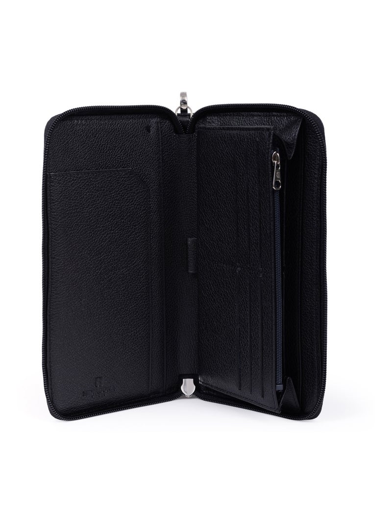 Compagno di viaggio - stop rfid - pelle duo hexagona Nero Blu - Kiabi