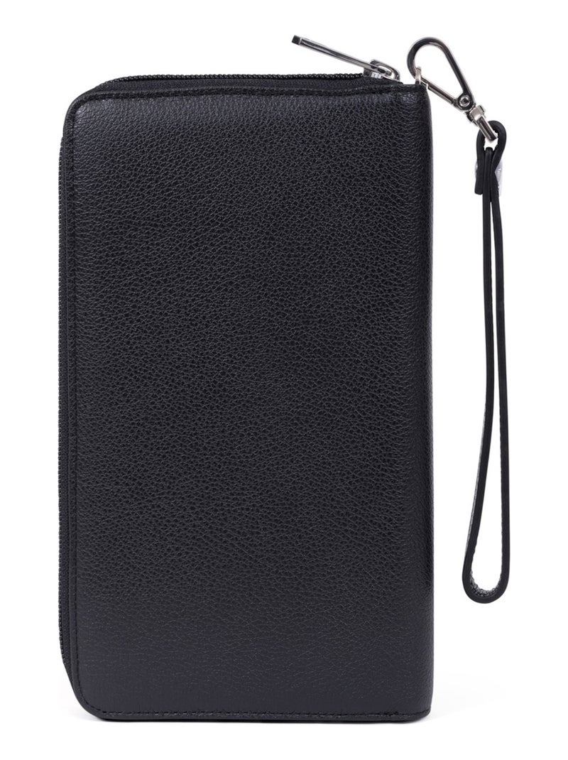 Compagno di viaggio - stop rfid - pelle duo hexagona Nero Blu - Kiabi