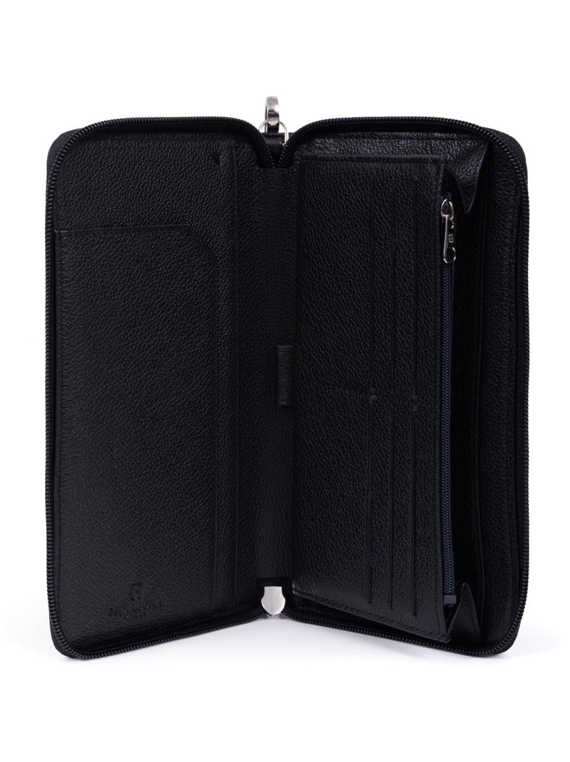 Compagno di viaggio - stop rfid - pelle duo hexagona Nero - Kiabi