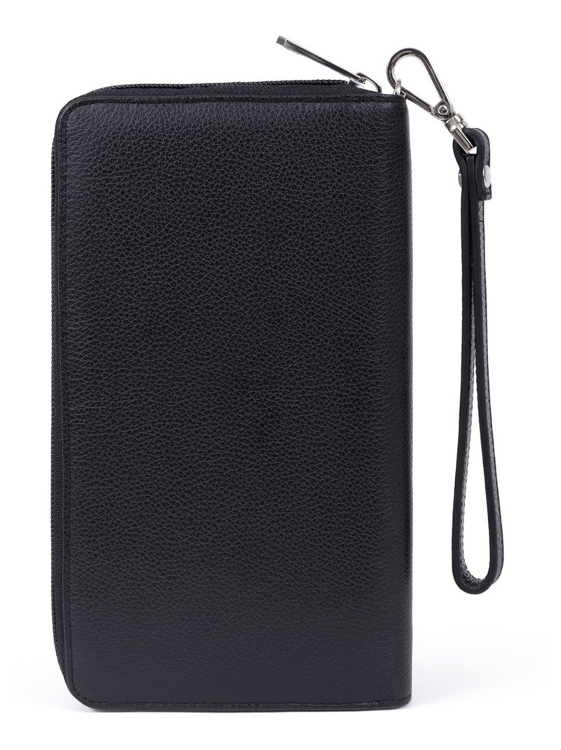 Compagno di viaggio - stop rfid - pelle duo hexagona Nero - Kiabi