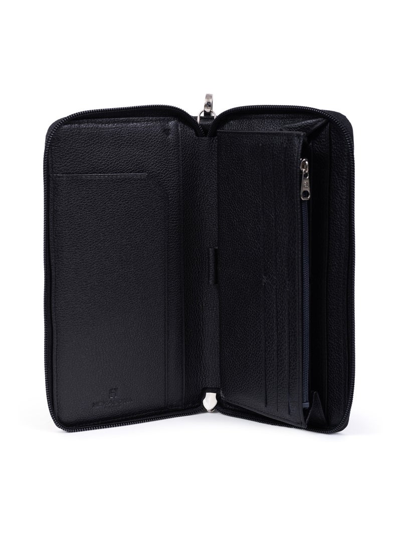 Compagno di viaggio - stop rfid - pelle duo hexagona Nero Grigio - Kiabi