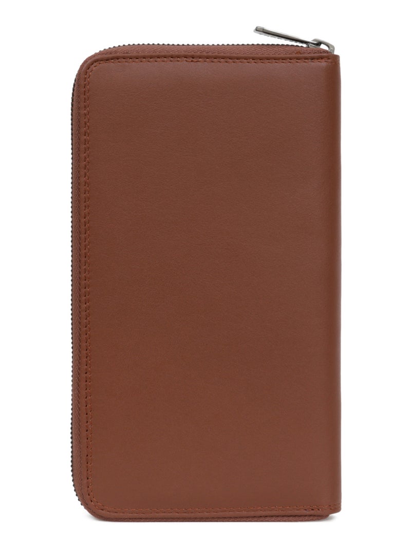 Compagno di viaggio - stop rfid - pelle sensation hexagona Cognac - Kiabi