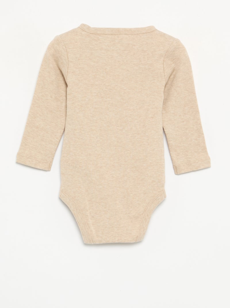 Completo 2 pezzi - Body a maniche lunghe + leggings Beige - Kiabi