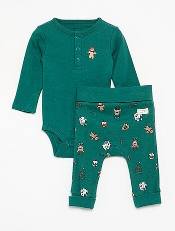 Completo 2 pezzi - Body a maniche lunghe + leggings