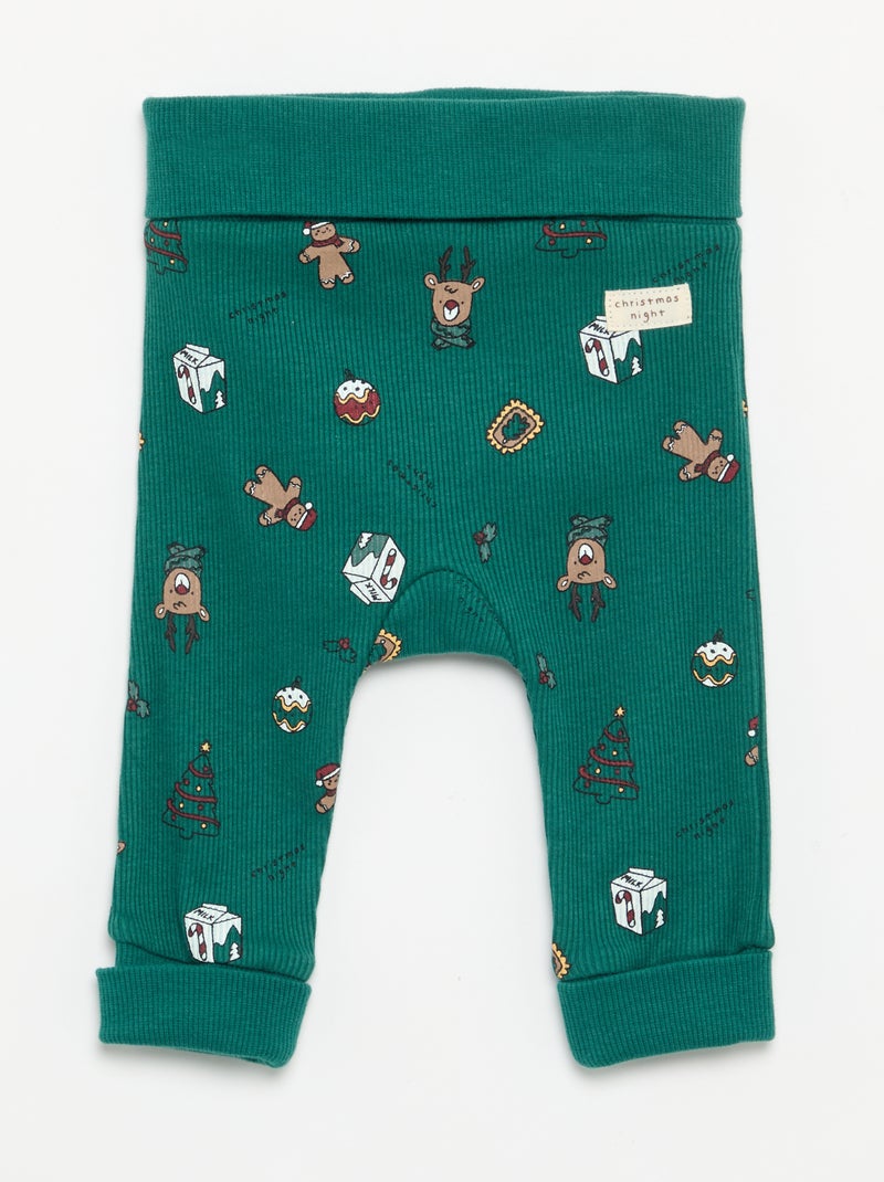 Completo 2 pezzi - Body a maniche lunghe + leggings Verde - Kiabi