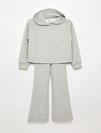 Completo 2 pezzi - Felpa con cappuccio + leggings a zampa