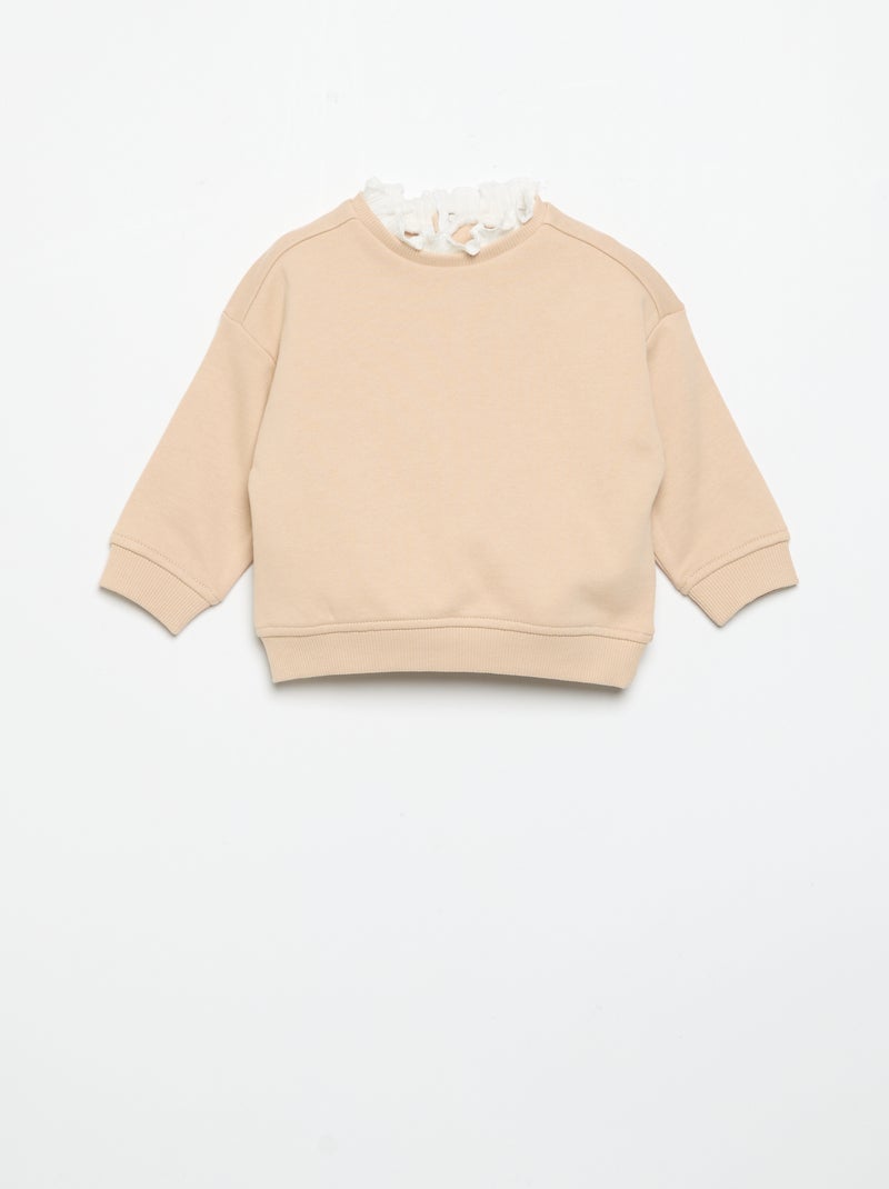 Completo 2 pezzi - Felpa + pantaloni ampi Beige - Kiabi