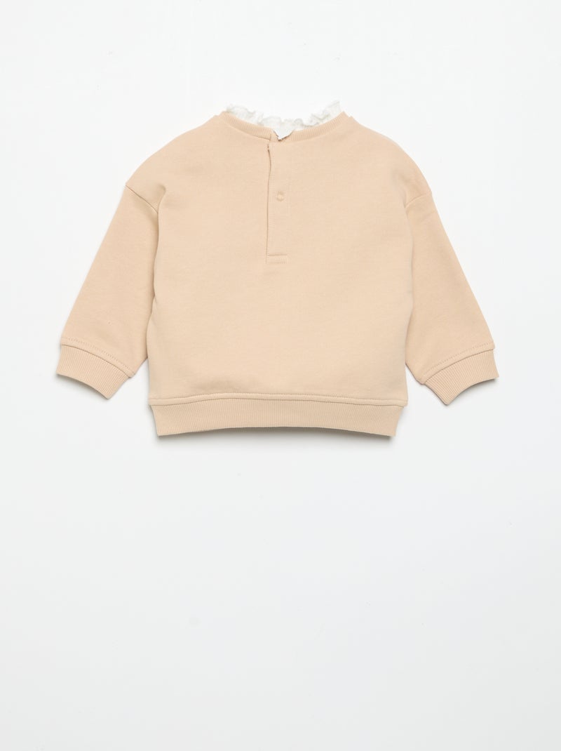 Completo 2 pezzi - Felpa + pantaloni ampi Beige - Kiabi