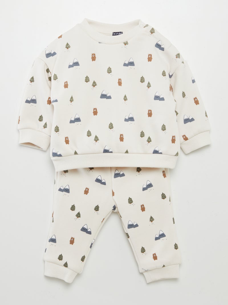 Set Felpa+bambina Kunyeah Con Cuori E Lettere | Tessuto Morbido 97% Poliestere