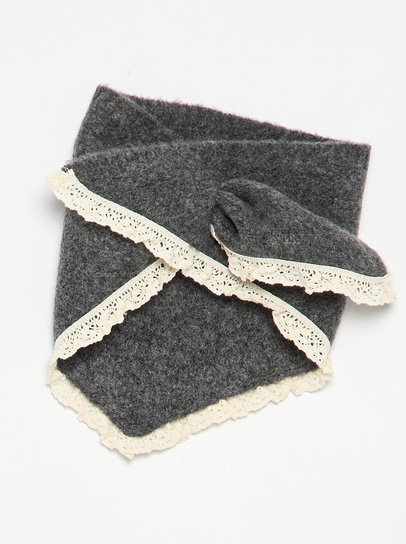 Completo 2 pezzi - maglione + foulard con dettagli in macramè Grigio - Kiabi