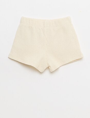 Completo 2 pezzi - polo + pantaloncino in maglia waffle