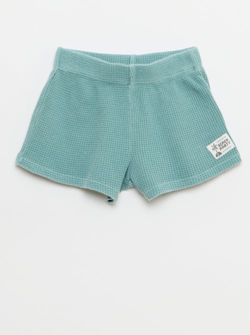 Completo 2 pezzi - polo + pantaloncino in maglia waffle - Kiabi