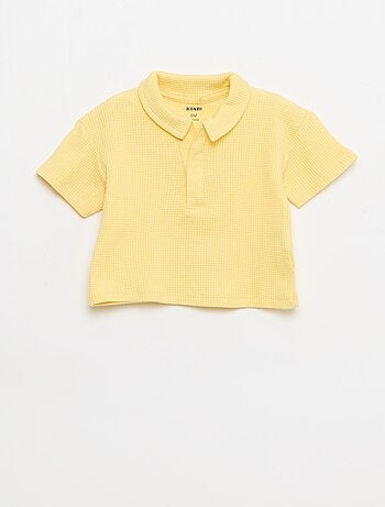 Completo 2 pezzi - polo + pantaloncino in maglia waffle