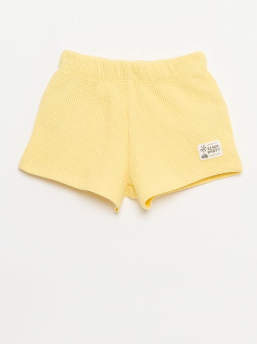 Completo 2 pezzi - polo + pantaloncino in maglia waffle - Kiabi