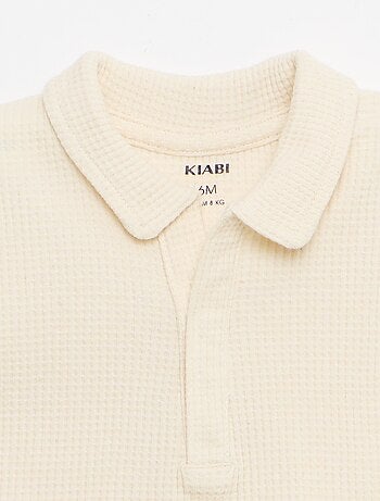 Completo 2 pezzi - polo + shorts in maglia waffle