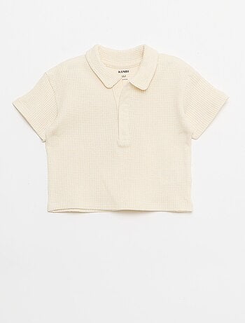 Completo 2 pezzi - polo + shorts in maglia waffle
