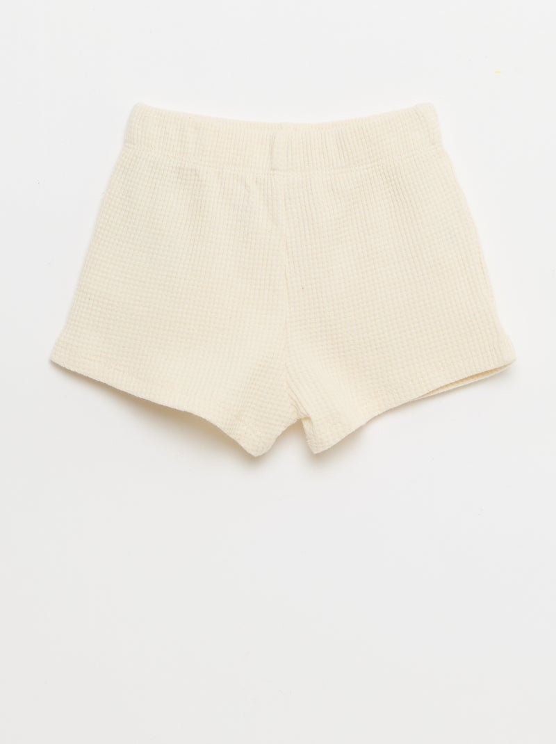 Completo 2 pezzi - polo + shorts in maglia waffle Bianco - Kiabi