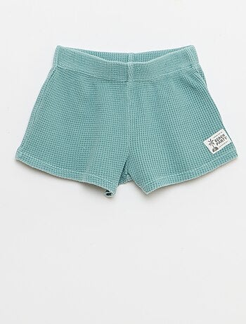 Completo 2 pezzi - polo + shorts in maglia waffle